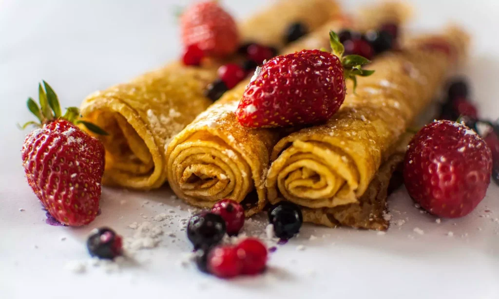 crêpes sucrées à la fraise